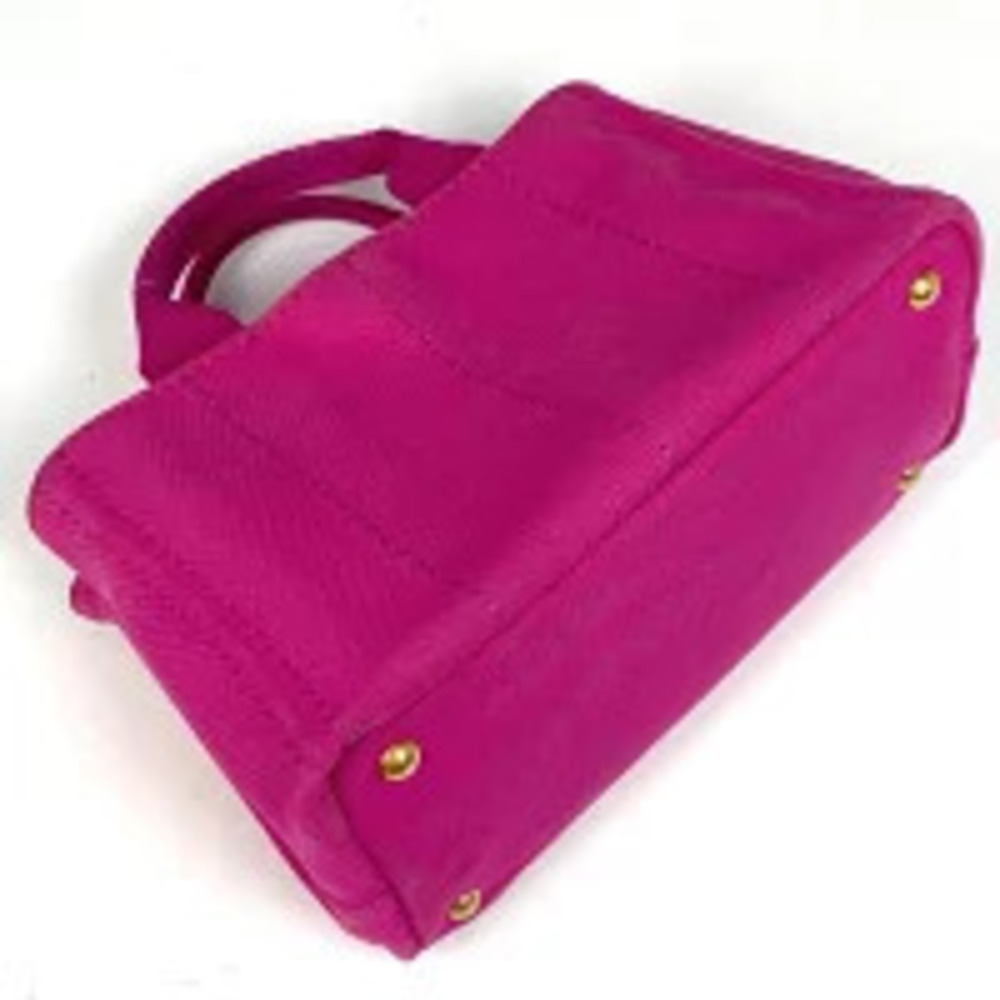 Prada Pink Canvas Bag Shoulder 2way Tote Handbag Canapa